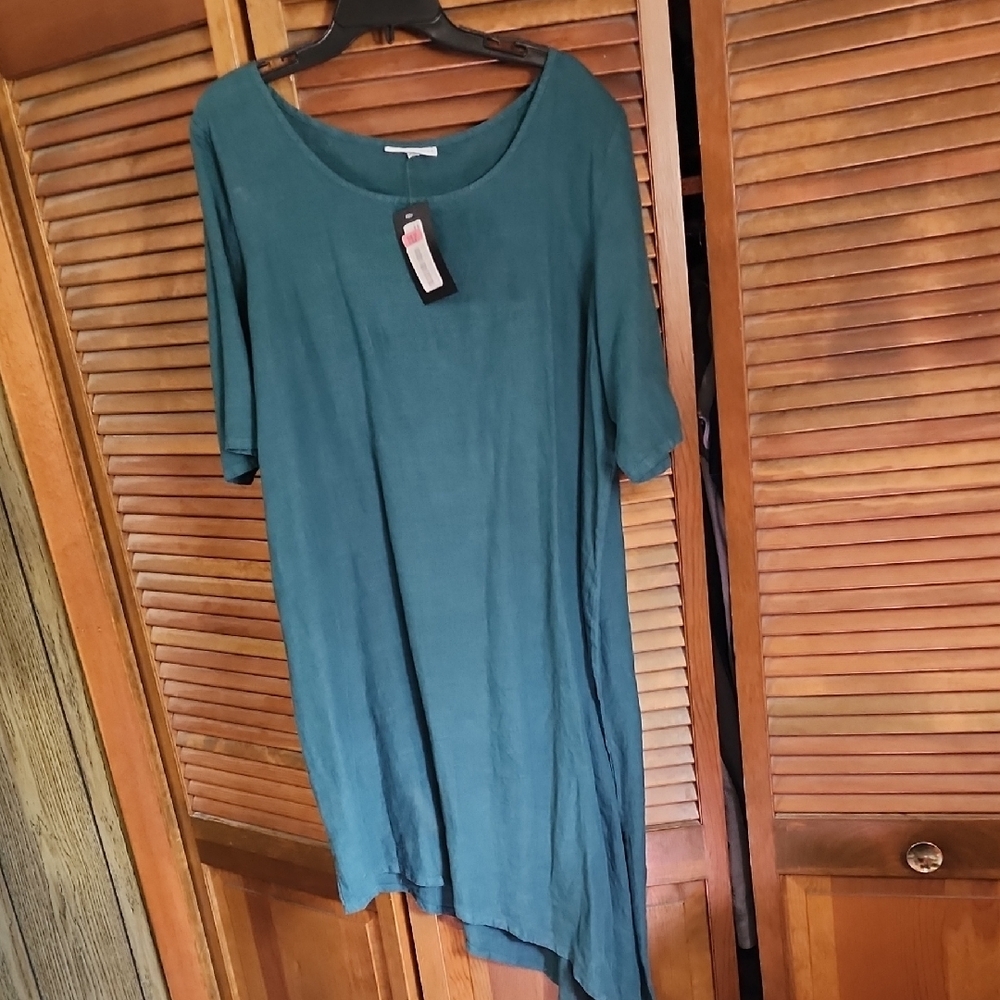Teal Asymmetrical Dress